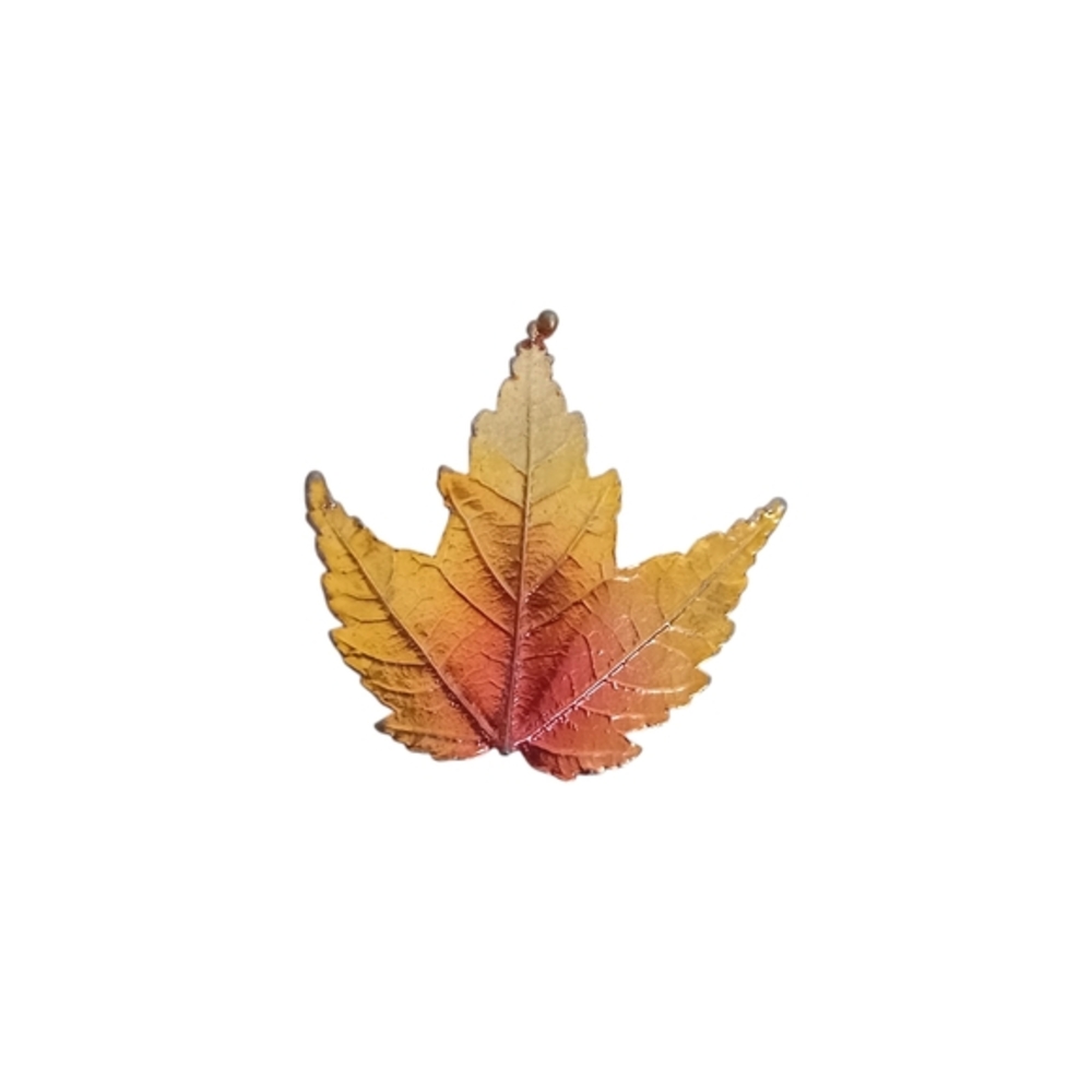 Women's Vintage Brooch Gold Orange Red Maple Leaf‎ Pin Badge Special Occasion